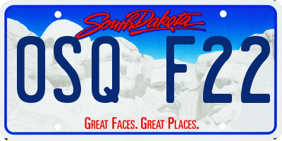 SD license plate 0SQF22