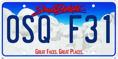 SD license plate 0SQF31