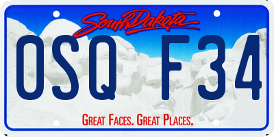SD license plate 0SQF34