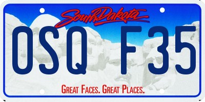 SD license plate 0SQF35