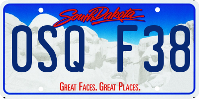SD license plate 0SQF38