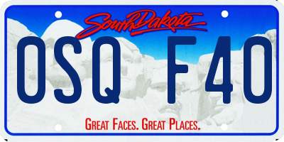 SD license plate 0SQF40