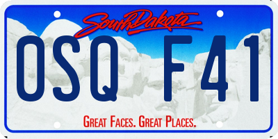 SD license plate 0SQF41