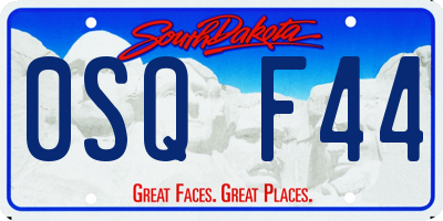SD license plate 0SQF44