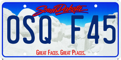 SD license plate 0SQF45
