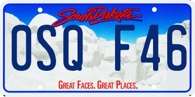 SD license plate 0SQF46