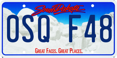 SD license plate 0SQF48