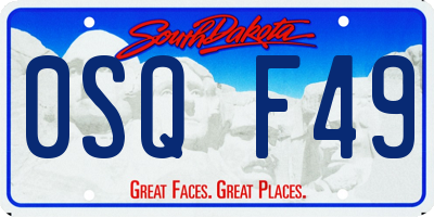 SD license plate 0SQF49