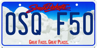 SD license plate 0SQF50
