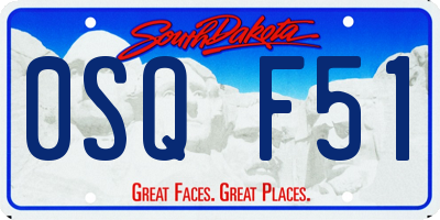 SD license plate 0SQF51