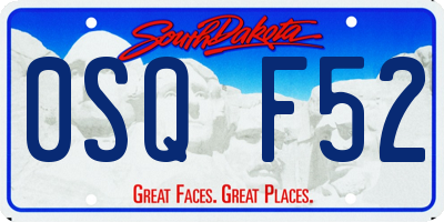 SD license plate 0SQF52