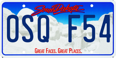 SD license plate 0SQF54