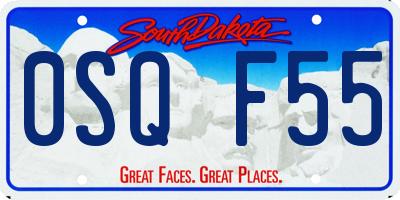 SD license plate 0SQF55