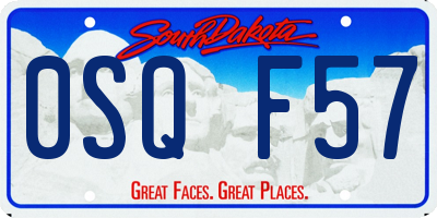 SD license plate 0SQF57