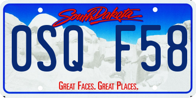SD license plate 0SQF58