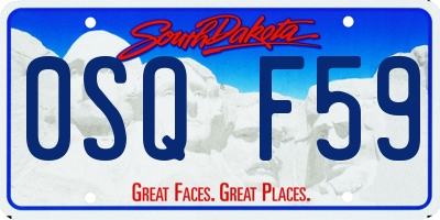 SD license plate 0SQF59