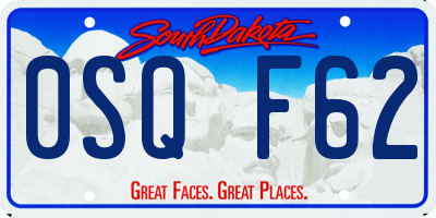 SD license plate 0SQF62