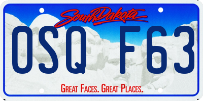 SD license plate 0SQF63