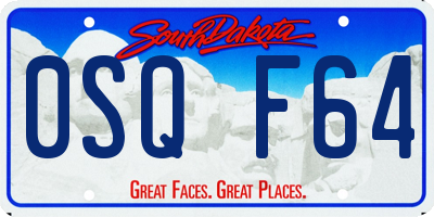 SD license plate 0SQF64