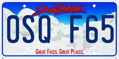 SD license plate 0SQF65