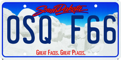 SD license plate 0SQF66