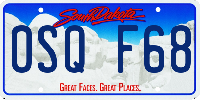 SD license plate 0SQF68