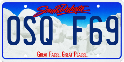 SD license plate 0SQF69