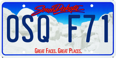 SD license plate 0SQF71