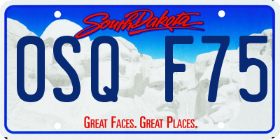 SD license plate 0SQF75