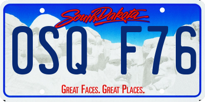 SD license plate 0SQF76