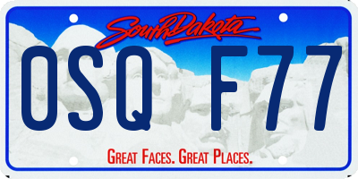 SD license plate 0SQF77
