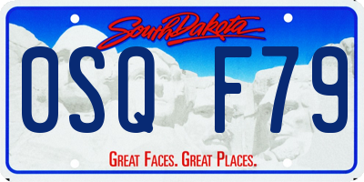 SD license plate 0SQF79