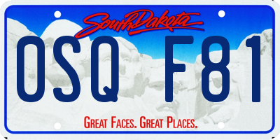 SD license plate 0SQF81