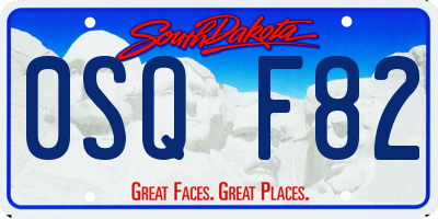 SD license plate 0SQF82