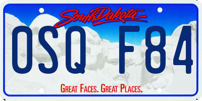 SD license plate 0SQF84