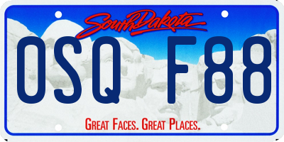 SD license plate 0SQF88