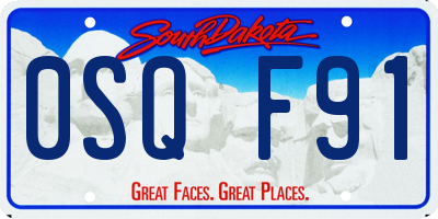 SD license plate 0SQF91