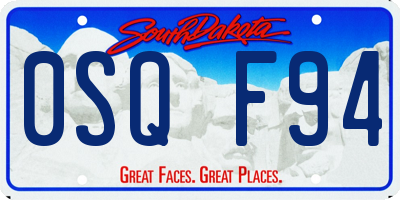 SD license plate 0SQF94