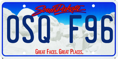 SD license plate 0SQF96