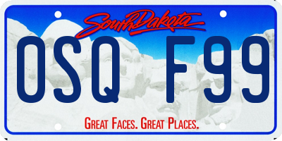SD license plate 0SQF99