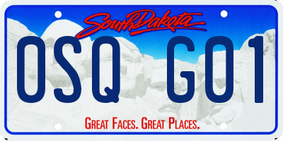 SD license plate 0SQG01