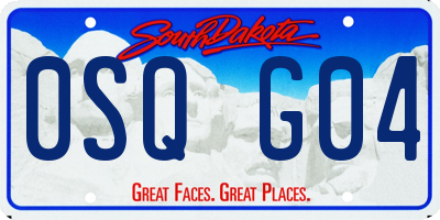 SD license plate 0SQG04
