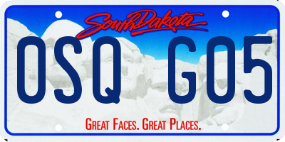 SD license plate 0SQG05