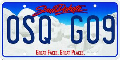 SD license plate 0SQG09