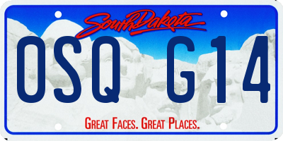 SD license plate 0SQG14