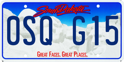 SD license plate 0SQG15