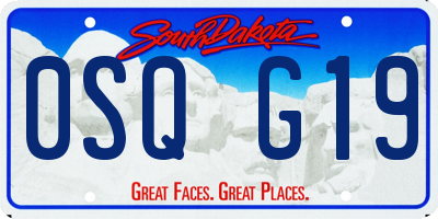 SD license plate 0SQG19