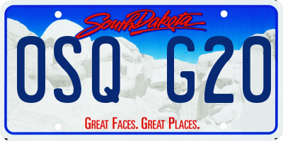 SD license plate 0SQG20