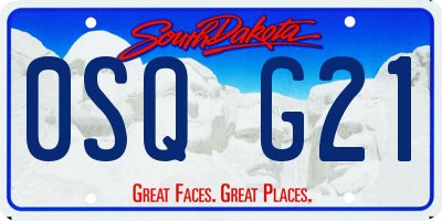 SD license plate 0SQG21