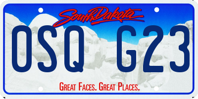SD license plate 0SQG23